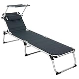 Casaria® Sonnenliege Bari Comfort Plus klappbar gepolstert 150kg Belastbarkeit...