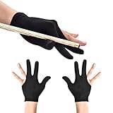 JKJF 4 Stück 3 Finger Billard Handschuh Elastischer Snooker Queue Handschuhe...