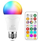 iLC LED Lampe ersetzt 85W, 1050 Lumen, RGB Glühbirne mit Fernbedienung Farbwechsel...