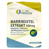 MARIENDISTEL EXTRAKT 500 mg; 180 Kapseln, enthält 80% Silymarin in pflanzlichen...