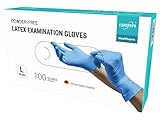 EUROPAPA® 100x Latex Einweghandschuhe weiß blau puderfrei Einmalhandschuhe...