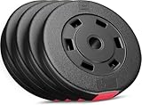 Hop-Sport Hantelscheiben-Set 5, 10, 20, 30 kg Kunststoff Gewichte 30 mm Hanteln...