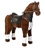 ELLA & PIET® Großes XXL Stehpferd Orlando mit Sattel (Braun-Schwarz) Standpferd Pferd...