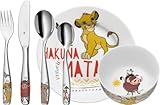 WMF König der Löwen Kinder Geschirrset 6-teilig, Kindergeschirr mit Kinderbesteck...