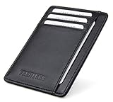 Frentree® Kartenetui aus Leder, Mini Geldbörse mit RFID Schutz und Sichtfenster für EC...