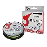 Daiwa J-Braid 8 Braid 0.13mm, 8,0kg/18lbs, 300m chartreuse, rund geflochtene Angelschnur