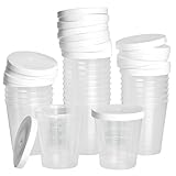 50 Mini-Becher mit Deckel · 30ml mit Mengenskala · Schnapsgläser ·...