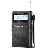 Tragbare DAB Radio, Klein Radio DAB+/UKW mit Wiederaufladbare Akku, Digitalradio...
