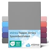 etérea Jersey Topper Spannbettlaken 90x200-100x200 cm Grau für 5-10 cm...