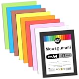 perfect ideaz 27 Blatt DIN-A4 Moos-Gummi bunt, Schaumstoff Platten in 9 Farben,...
