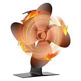 CXhome Wärmebetriebener Ofenventilator Kaminventilator, 60 °C, schneller Start,...