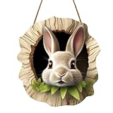 Ostern Türschild Osteranhänger aus Holz Osterdeko zum hängen Bunt Frühlingsdeko mit...