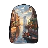 CWBNA0RBN Venice Water City 3D Rucksack Set Kinder Kinder Große Buchtaschen Kinder...