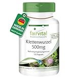 Fairvital | Klettenwurzel 500mg - Klettenwurzel + Zink - HOCHDOSIERT - VEGAN - 120 Kapseln...