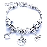 Yean Silber Charm Armband, mit Baumperlen Kettenarmbänder, für Frauen und...