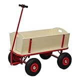 PROREGAL Profi Bollerwagen Bolly HxBxT 97x90x60cm, Traglast 150kg, Luftbereifung, Rot,...
