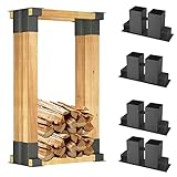 YRHome Holzstapelhilfe Feuerverzinkt stabile Stapelhilfe Holzstapelhalter...