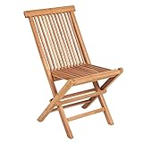 Riess Ambiente Massiver Gartenstuhl Empire Teak aus wetterfestem Teakholz klappbar...