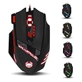 zelotes T90 Gaming Maus 9200 DPI, 8 Programmierbare Tasten, Multi-Modi LED, USB Gaming...