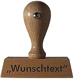 Holzstempel mit individueller Textplatte, Wunschtext, einzeilig, 4cm, gleich online...