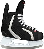 Nijdam IJshockeyschaats Deluxe - Arctic Rush - Zwart/Wit - Maat 45