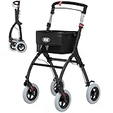 VOCIC Rollator Schmal für Wohnung,Indoor Rollator Faltbar und Leicht,Stabiler...