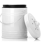 3 Liter Küchen Bio Mülleimer und geruchsdichter Komposter Eimer mit Aktivkohlefilter im...