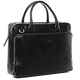 SID & VAIN große Laptoptasche echt Leder - 15.4 Zoll Laptop Business-Tasche...