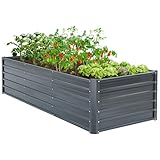 Ohuhu Hochbeet Metall Pflanzenbeet 240x90x60 cm, Hochbeete für Garten aus...