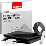 GAUDER Fliegengitter für Fenster (110 x 130 cm | schwarz) aus Polyester |...