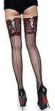 krautwear Damen Straps Strumpfhose Strümpfe Halterlos Strapsstrümpfe Spitze...
