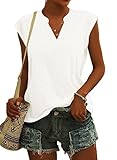Cicy Bell Bluse Damen Elegant Ärmellose T-Shirt V Ausschnitt Cap Tops Shirt T-Shirts für...