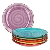 MamboCat Kuchen-Teller 6-er Set rund I Dessertteller Uni bunt I kleine Frühstücksteller...
