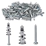 40 Stück Selbstbohrender GipskartondüBel Metall, Hohlraumdübel Metall mit Schrauben,...
