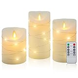 CCLIFE LED Kerzen Set mit Fernbedienung Timer Funktion 300 Stunden flackernde Paraffin...