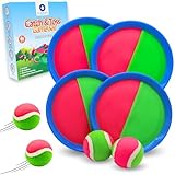Outdoor Klettballspiel für Kinder - Wurfspiel-Set für 4 - Kinderfreundliches...