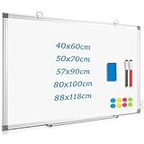 QUEENLINK Magnetisch Whiteboard, 40x60cm Magnettafel mit Aluminiumrahmen,...