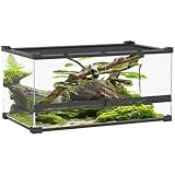 PawHut Terrarium für Reptilien Glasterrarium 34L Reptil Fütterungsbox mit...