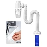 Raumsparsiphon,Flexibler Ablaufschlauch,Flexibler Siphon,1 1/4 Zoll Einstellbarer Siphon...