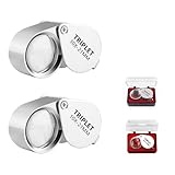 Diffaxy Juwelier Lupe 10X und 30X, Zusammenklappbare Handlupe für Juweliere zur...