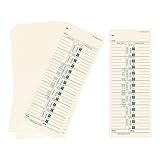 Milageto 50 Stück Zeitkarten, Uhr in Zeitkarten Grüner Druck, einseitig,...