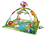 Fisher-Price Rainforest Erlebnisdecke, Krabbeldecke für Baby mit Spielbogen, Dschungel...