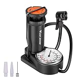 Fahrradpumpe Luftpumpe Fußpumpen Fahrrad Tragbare Mini mit Manometer Fahrradluftpumpe...