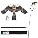 Laptony Bird Scarer Flying Kite Crops Farm Protector Bird Hawk Flying Kite mit 4 m...