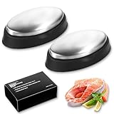AOZUO 2 Stück Edelstahlseife Mit Ablageschale, Edelstahl Seife Metallseife...