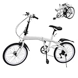 ERnonde 20 Zoll Erwachsene Faltrad, Klappfahrrad 6-Gang Doppel V-Bremse Fahrrad,...
