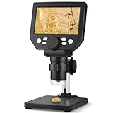 Mikroskop Digital, 4.3-Zoll 1080P USB Mikroskop mit 8 Einstellbare LED-Lichter, 1000X...
