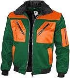 Qualitex - Pilotenjacke 4 in 1, Grün/Warnorange, XL