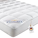 PROCAVE Micro-Comfort Matratzen-Bett-Schoner weiß 100x200 cm mit Spannumrandung | Höhe...