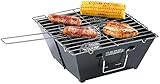 PEARL Faltgrill: Flach zusammenklappbarer Kohle-Grill, Grillfläche ca. 24,5 x 24 cm...